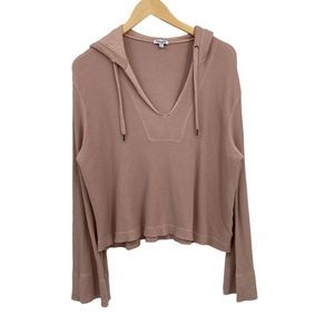 Splendid pink hooded distressed top